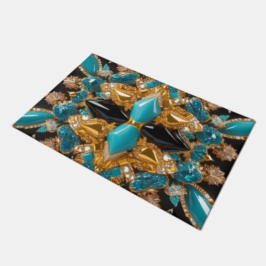 Deurmat met Bahamas Kleuren ontwerp (Schuin)