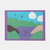 Deurmat met bergen en meer