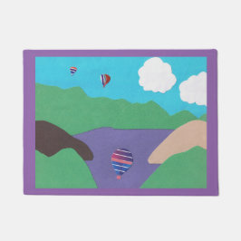 Deurmat met bergen en meer