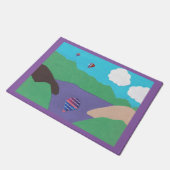 Deurmat met bergen en meer (Schuin)