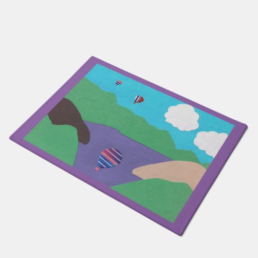 Deurmat met bergen en meer (Schuin)
