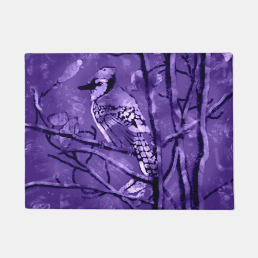 Deurmat met Blue Jay Abstract Art Design (Voorkant)
