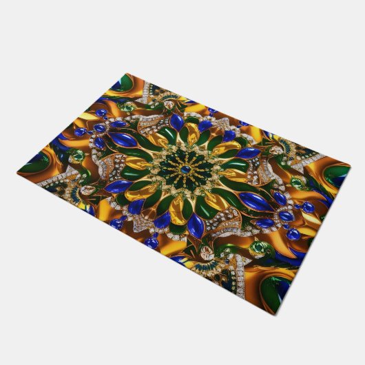 Deurmat met Brazilië Kleuren ontwerp (Schuin)