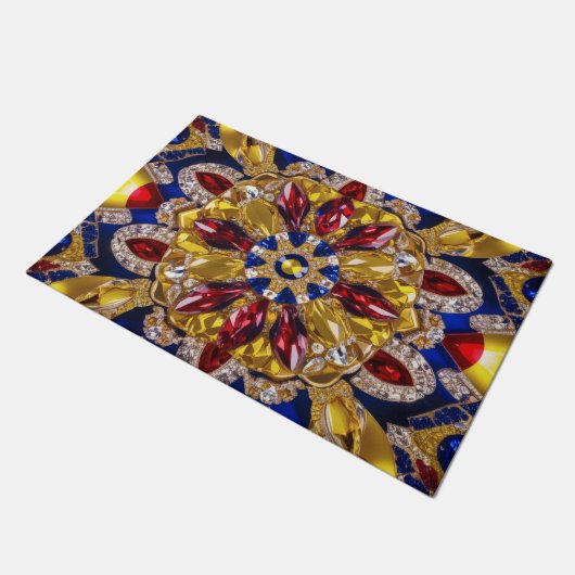 Deurmat met Colombiaanse kleuren ontwerp (Schuin)