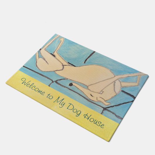 Deurmat met een Greyhound (Schuin)