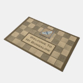 Deurmat met oker en tan tegel (Schuin)