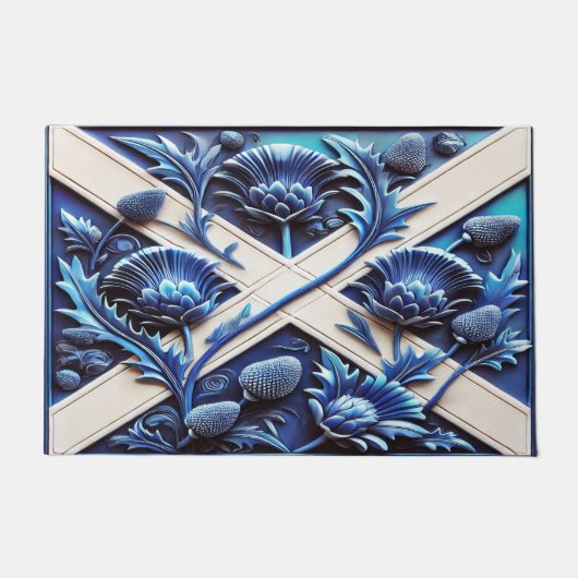 Deurmat met Scottish Thistles design (Voorkant)