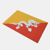 Deurmat met vlag van Bhutan (Schuin)