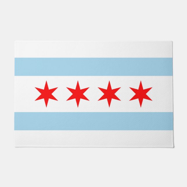 Deurmat met vlag van Chicago, Illinois (Voorkant)
