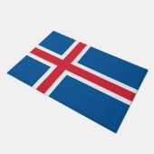 Deurmat met vlag van IJsland (Schuin)
