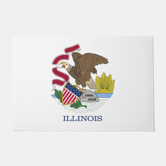 Deurmat met vlag van Illinois State, Verenigde Sta (Voorkant)