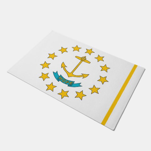 Deurmat met vlag van Rhode Island State, USA (Schuin)