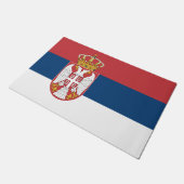 Deurmat met vlag van Servië (Schuin)