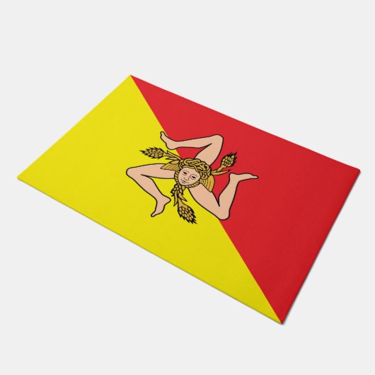 Deurmat met vlag van Sicilië (Schuin)