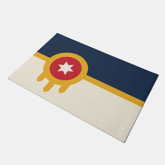 Deurmat met vlag van Tulsa, Oklahoma (Schuin)