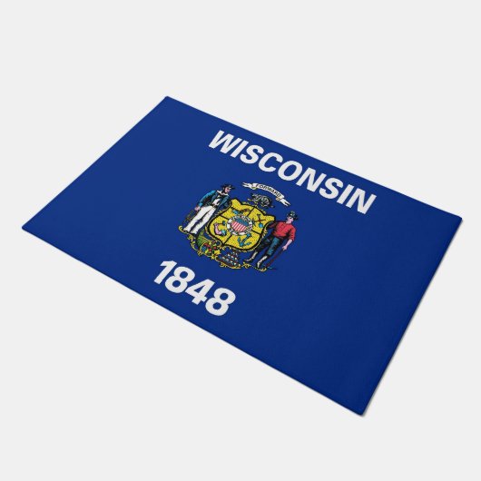 Deurmat met vlag van Wisconsin, VS (Schuin)