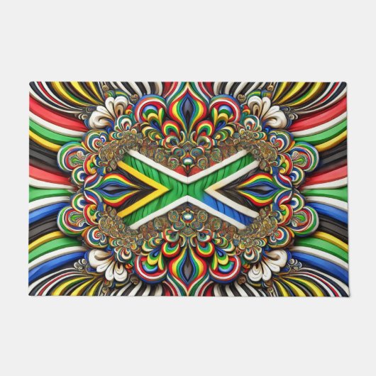 Deurmat met Zuid-Afrikaanse kleuren ontwerp (Voorkant)