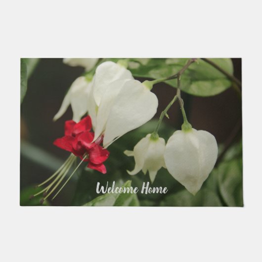  deurmat ontwerp Rood & wit Bloem (Voorkant)