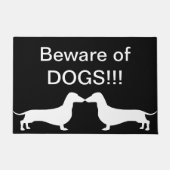 Deurmat - Pas op voor honden! Z/W (Voorkant)