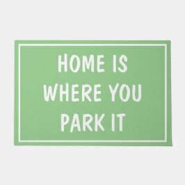 Deurmat - THUIS IS WAAR JE HEM PARKEERT Turquoise