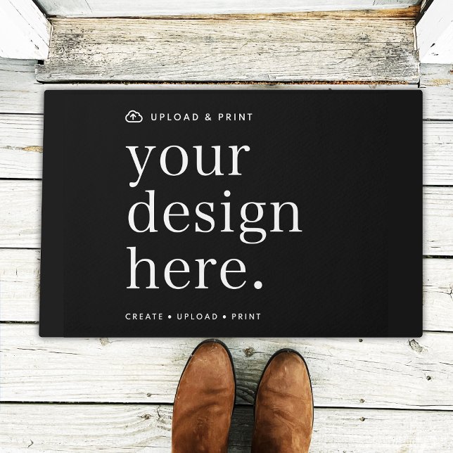 Deurmat Uw Ontwerp Upload (Possibilities are endless with this fully editable stylish black doormat template.)