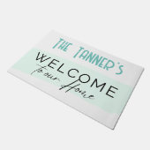 Deurmat - Welkom bij onze Home -Naam toevoegen (Schuin)