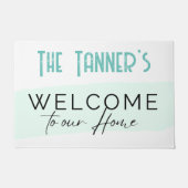 Deurmat - Welkom bij onze Home -Naam toevoegen (Voorkant)