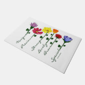 Deurmat - Wilde bloemen n'Words (Schuin)