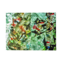 Deurmat wit abstract gerecycled kunststofmotief