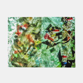 Deurmat wit abstract gerecycled kunststofmotief