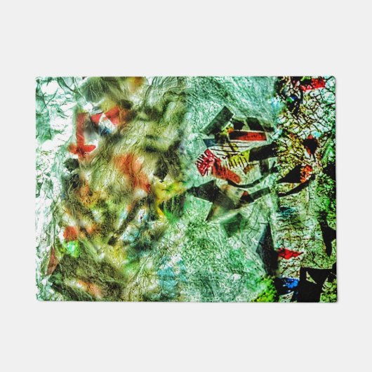 Deurmat wit abstract gerecycled kunststofmotief (Voorkant)