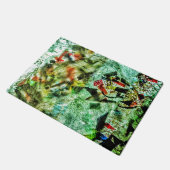 Deurmat wit abstract gerecycled kunststofmotief (Schuin)