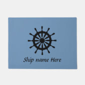 Deurmat - Zwart Helm met Scheepsnaam (Voorkant)