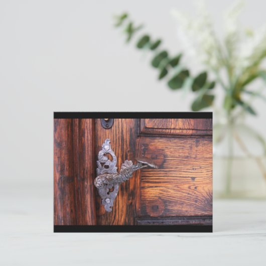  deuropenhandvat, oud hout — Estate Briefkaart (Staand voorkant)