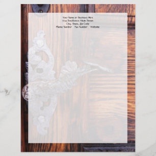  deuropenhandvat, oud hout — Estate Gepersonaliseerd Briefhoofd