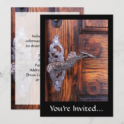  deuropenhandvat, oud hout — Estate Kaart (Voorkant / Achterkant)