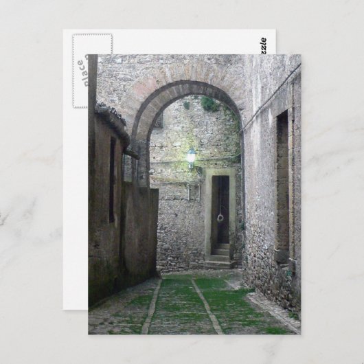 Deuropening in het Briefkaart van Erice Sicilië (Voorkant / Achterkant)