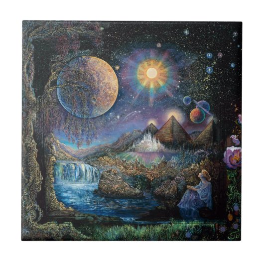 Deuropening naar de Stars 6x6 Keramische Tegel Tegeltje (Voorkant)