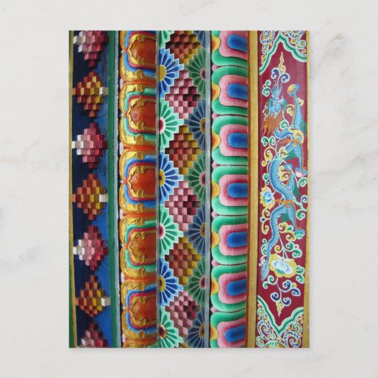 Deuropening van kleurrijke Tibetaanse kloosterdeco Briefkaart (Voorkant)