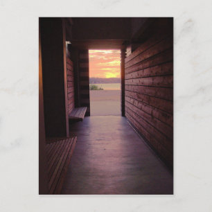 deuropening zonsondergang briefkaart