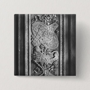 Deurpaneel, stijl Henri II, c.1556 Vierkante Button 5,1 Cm