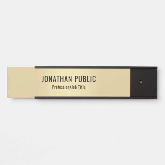 Deursignalen Elegant Modern Black Gold Sjabloon Deurbordje (Voorkant)