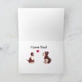 Deurstop Dog en kattebewerkbare Valentijnse versie Kaart (Binnen)