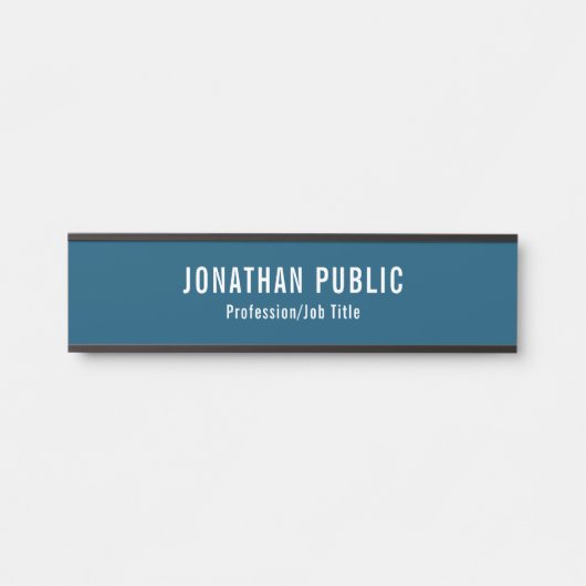 Deurteken Elegant Moderne Ocean Blue Sjabloon Deurbordje (Voorkant)