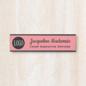 Deurteken voor Kantoor met Logo Naam Bord Roze Deurbordje (Voorkant)