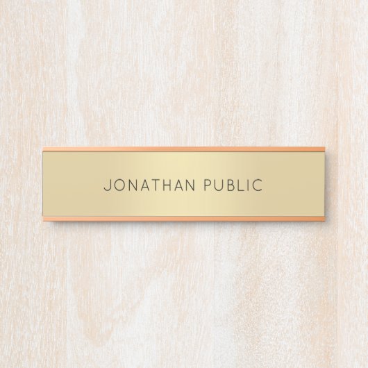 Deurtekens Aangepaste moderne goudSjabloon Deurbordje (Voorkant)