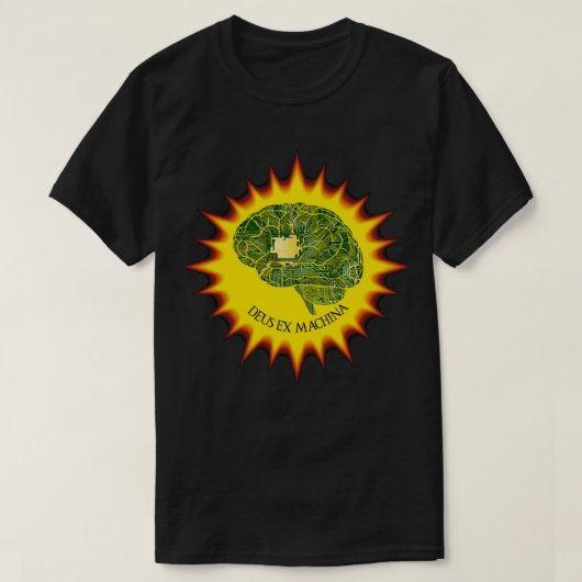 Deus Ex Machina Circuit Board Brain Sun God van he T-shirt (Design voorkant)