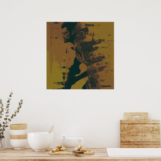 Deus Ex Mankind verdeeld v2 Poster (Keuken)