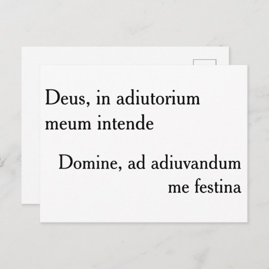 Deus, in adiutorium meum intende - briefkaart (Voorkant / Achterkant)