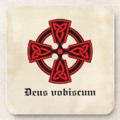 Deus Vobiscum Celtic Cross Bier Onderzetter (Voorkant)